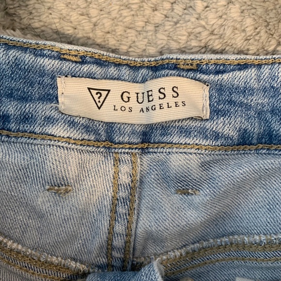 Guess Light Wash Distressed High Rise Denim Shorts - Picture 5 of 6